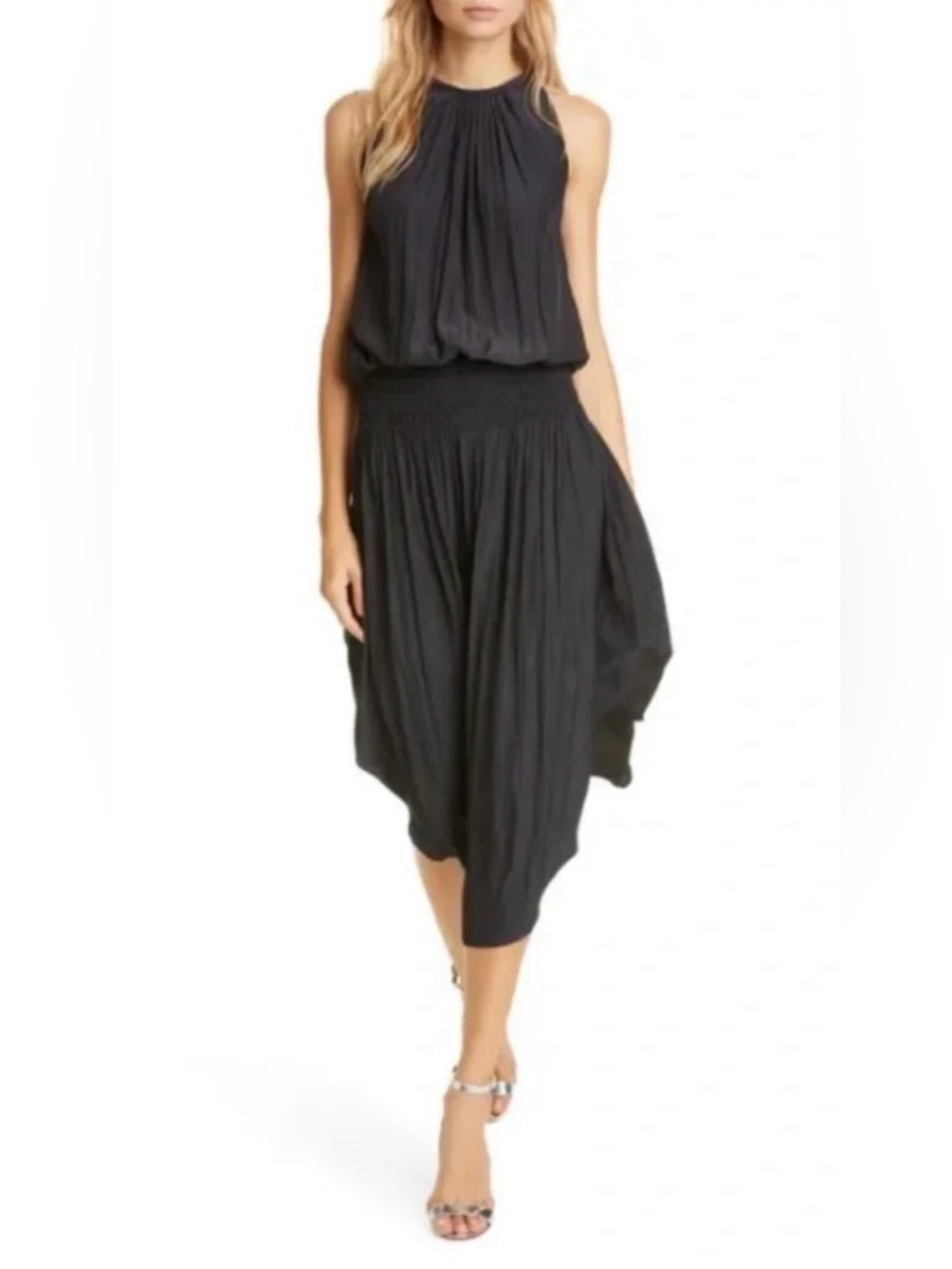 Ramy Brook Pleated Halter Midi (Grey)